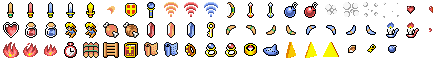 Sprite sheet of items in a SNES game Sprite sheet of items in SNES game Zelda